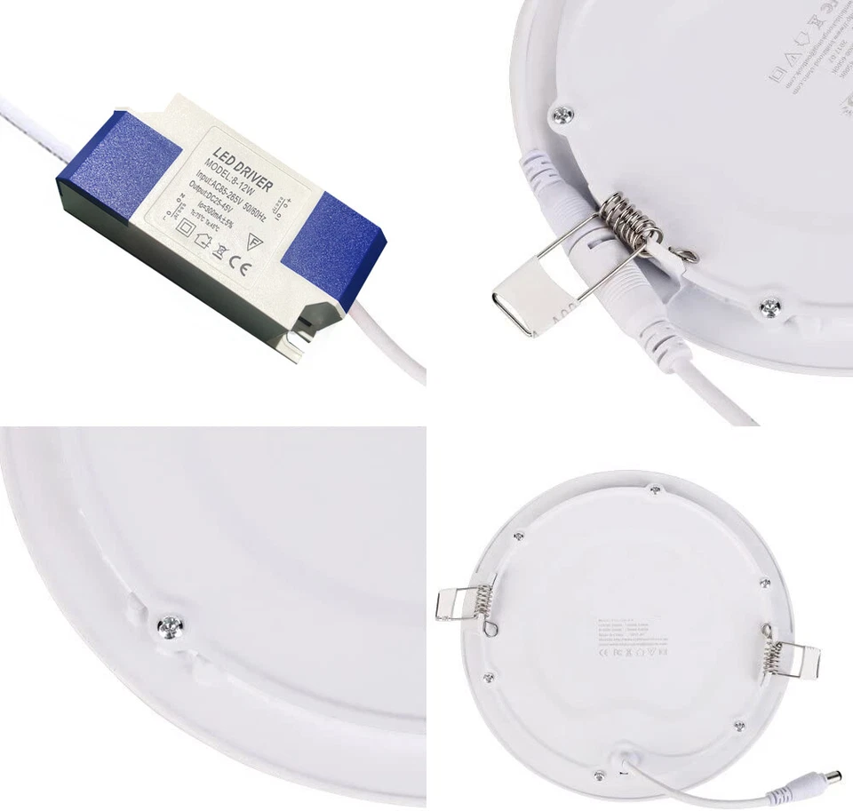 50/100× 18W Recessed Led Ceiling Downlight Panel Light Lamp Natural White Round - Image 4 of 4