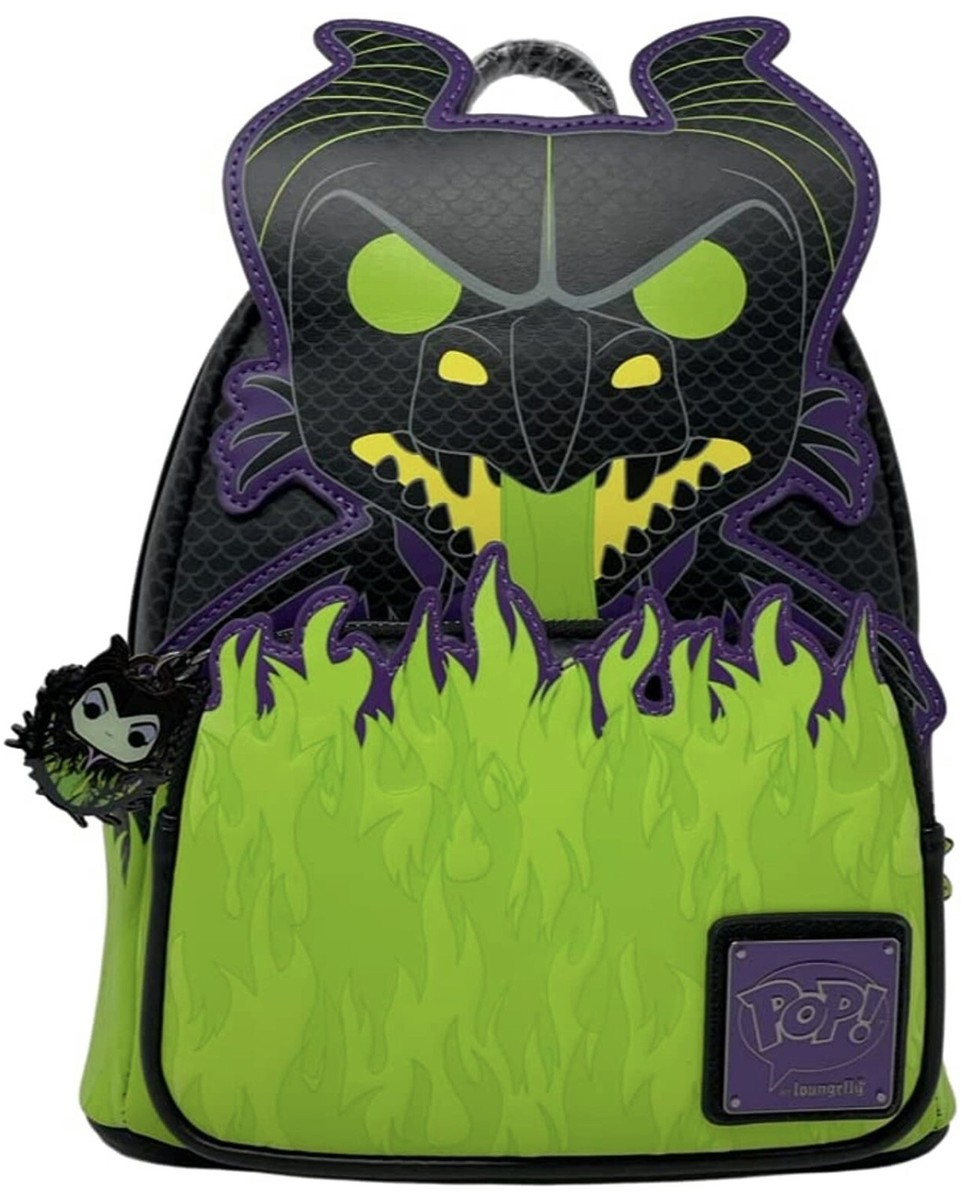 Loungefly Malificient Backpack and Wallet Exclusive Maleficent Dragon with Glow in the Dark Flames  main image 3