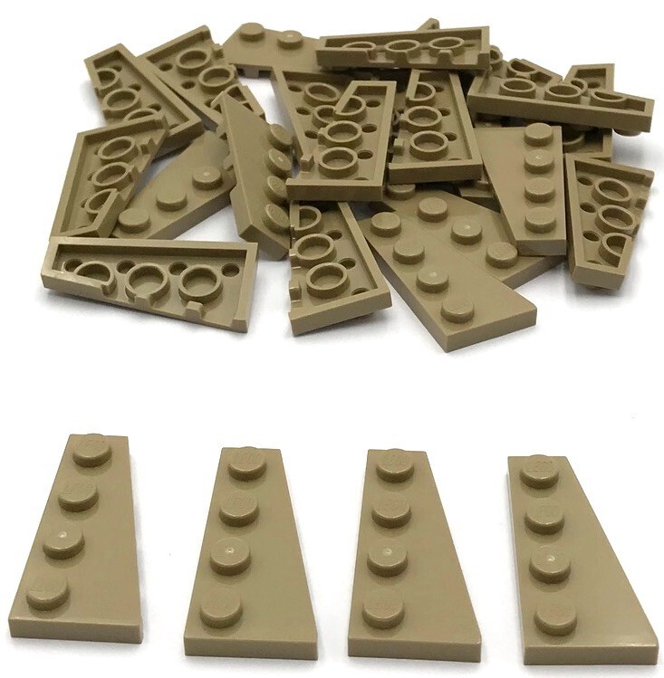 Lego 25 New Dark Tan Wedges Plates 4 x 2 Right Parts | eBay