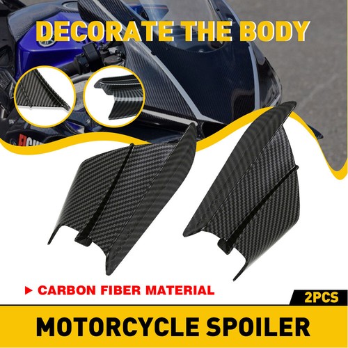 2 pcs Motorcycle Winglet Fairing Wing Front Side Spoiler Wing For Motorbike UK - Picture 2 of 11