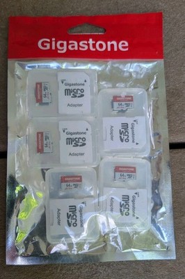 5-Pack Brand New Sealed Gigastone 64GB Micro SD Adapter