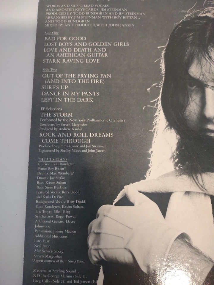 1981 Jim Steinman - Bad For Good, Vinyl LP Epic Records FE 36531. - Image 3 of 4