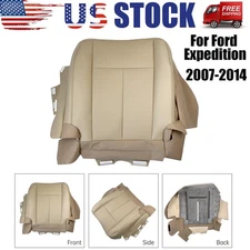 2007-14 Driver Bottom Leather Seat Cover Tan For Compatible With Ford Expedition