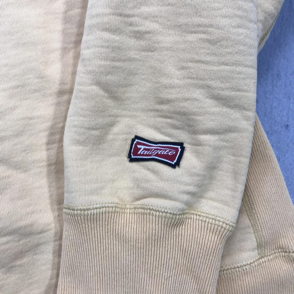 Moletom masculino vintage Iowa Hawkeyes 2XL amarelo algodão tecido pesado anos 90 - Imagem 3 de 4