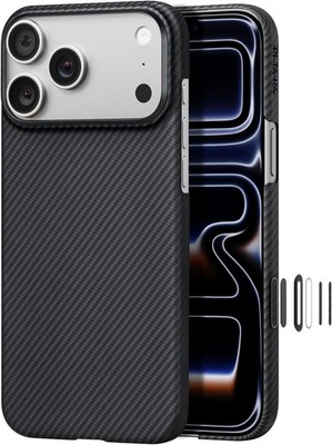 PITAKA MagEZ Case for iPhone 17 Pro Max | Aramid Fiber | MagSafe | Black/Grey