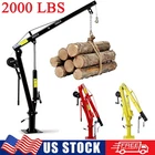 Foldable Hydraulic 360° Swivel Lift Crane 2000lb Pickup Truck Bed Hoist w/ Winch
