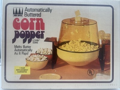Vintage 1970 s Van Wyck Pop 'A Long Popcorn Corn Popper, RARE, COMPLETE IN BOX!