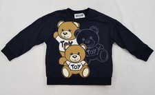 MOSCHINO BABY BOYS GIRLS AGE 9-12 MONTHS BLACK COTTON PULLOVER JUMPER SWEATSHIRT