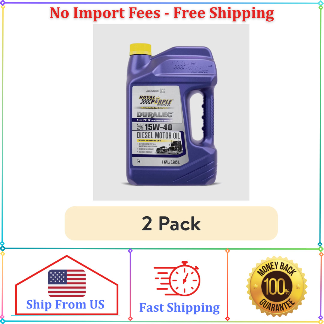 2 pack Royal Purple Duralec Super 15W-40 Diesel Motor Oil, Diesel, 7.7 lb, 1 Gal