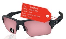 Oakley Flak 2.0 XL sunglasses Steel Frame Prizm Dark Golf Lens OO9188 NEW