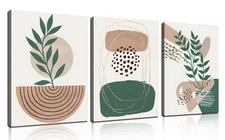 Boho Wall Art for Living Room Botanical Canvas Wall-Decor for Bedroom, Office