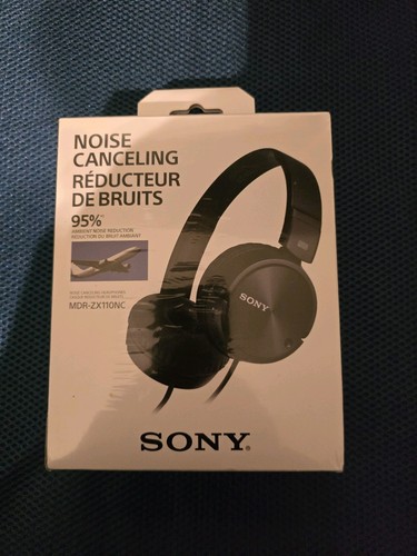 Sony MDR-ZX110NC Overhead Noise Cancelling Kopfhörer - Schwarz Neu Versiegelt