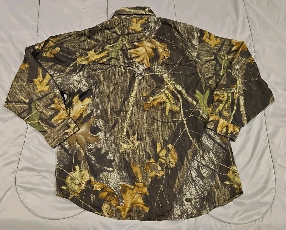 Remington Camo Shirt Mens L Rem-Lite Mossy Oak New Breakup Hunting Fishing Nylon - Image 3 of 4