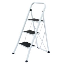 NEW! Foldable 3 Step Ladder Stepladder Non Slip Tread Safety Steel