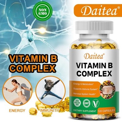 Vitamin B Complex 120 Softgels B1,B2,B3,B5,B6,B7,B9,B12, Immune Nervous Support