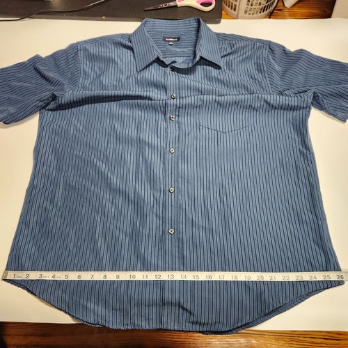 Croft & Barrow Mens XL Striped Button Down Short Sleeve Collared Shirt - Picture 7 of 7
