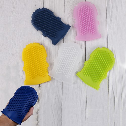 1X Silikon-Massage-Peeling-Handschuhe zum Peeling der Körperbad-Bürs .P2