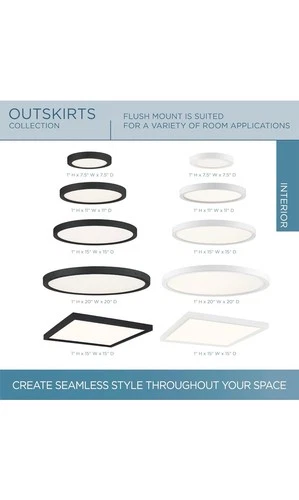 Outskirts - 27W LED Flush Mount-1 Inch Tall and 20 Inch Wide-Fresco Finish Flush - Picture 6 of 9