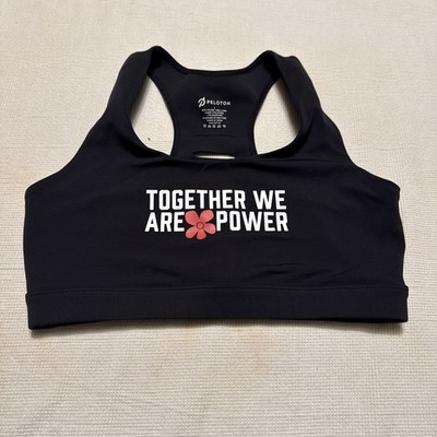 Peloton  Together We Are Power  Sports Bra Black Medium Support Women s