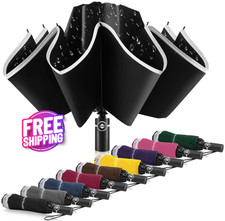 Paraguas Doble a Prueba de Viento para Hombre y Mujer Paraguas Plegable NUEVO US