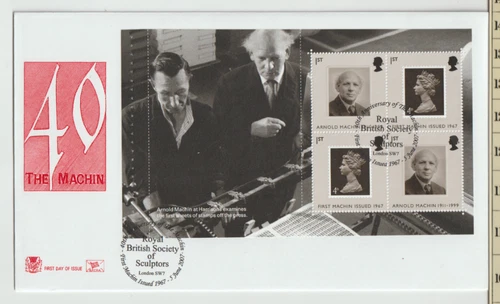 GB 2007 Stuart 40th Anniversary of the Machin Prestige Booklet Pane FDC