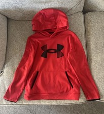 Under Armour Boy's Highlight Big Logo Graphic Fleece Hoodie Youth MEDIUM