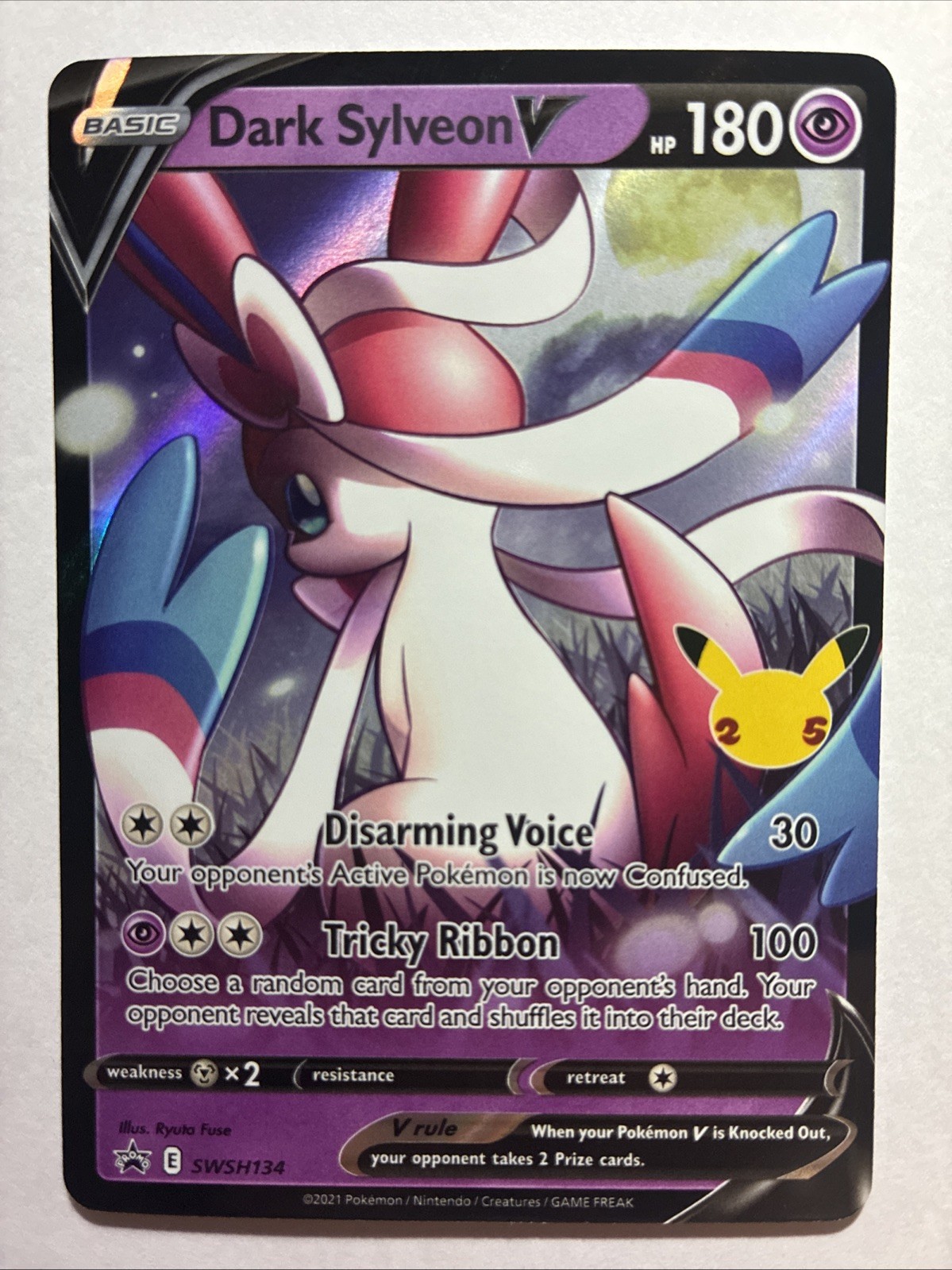 Dark Sylveon V SWSH134 Black Star Promo Holo Celebrations Pokemon TCG Card - 20E