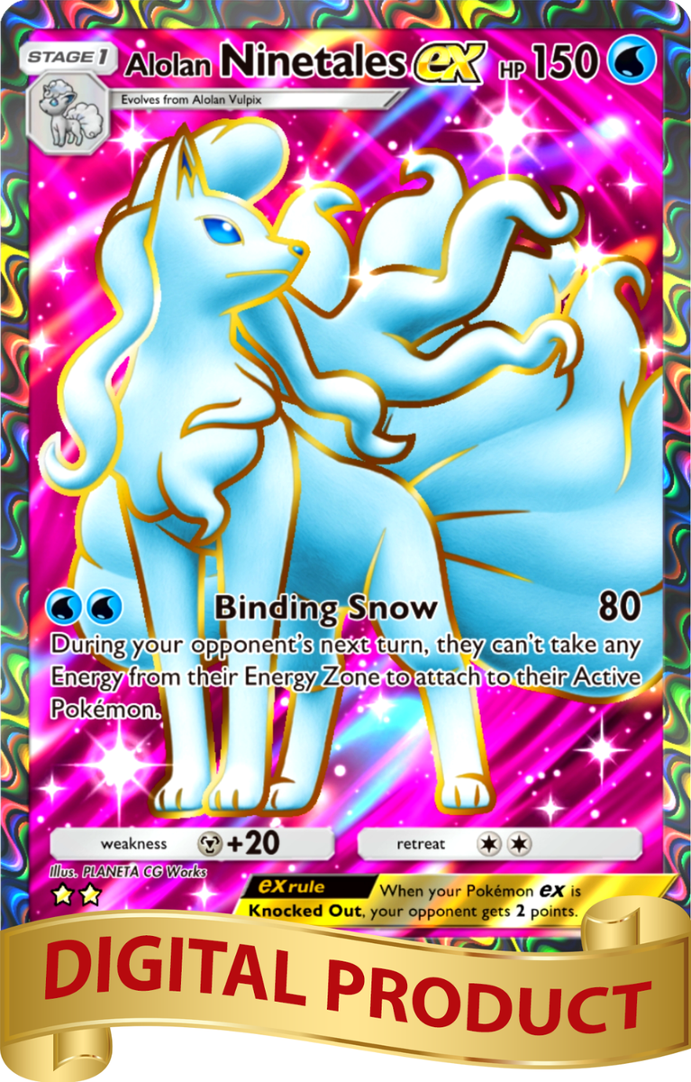 Pokemon Pocket TCG Card 2 Star Full Art Alolan Ninetales EX
