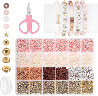 3000 + PCS Clay Beads Bracelet Making Kit, Bead Bracelet Making Kit with Scissor
