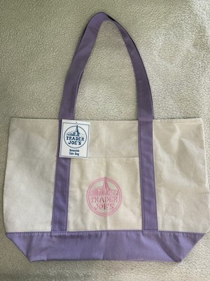 RARE NEW SPRING LIMITED EDITION Lavender Trader Joe s Canvas Tote Bag 2026