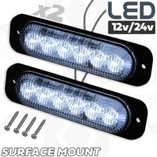 LED surface mount DRL light rectangle 12+24v white slim car vehicle lamp reverse