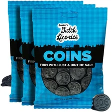 Gustaf's Salted Dutch Licorice Coins - 3 Pack of 5.2oz Bags - Black... 