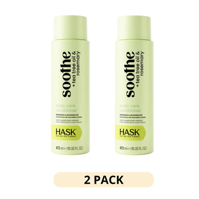 2 Pack HASK Soothe Tea Tree Oil Scalp Care Conditioner, Hair Treatment, 16 Fl Oz