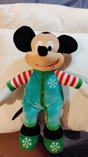 Disney Mickey Mouse Holiday Greeter Plush Toy With Snowflake On PJ's