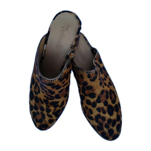 Madewell The Harper Mule in Leopard Calf Hair Women’s Size 8 Bootie Heels 3" - Picture 2 of 24