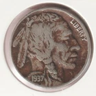 1937 US Indian Head Buffalo Nickel FULL DATE Rare 89 Year Old Collection Coin