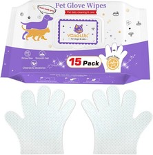 Dog Wipes 15 PCS Pet Cleaning and Deodorizing Bath Wipes for Dogs  Cats Rinse
