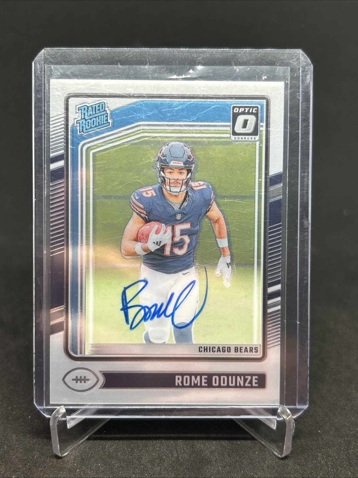 2024 Panini Donruss Optic Rome Odunze Rated Rookie Auto /325 RC Chicago Bears