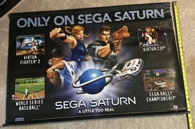 Sega Saturn Store Display Promo Banner 1995 40X28 Nintendo Standee Sonic Genesis