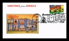 US COVER TEXAS GREETINGS FROM AMERICA FDC GINSBURG CUSTOM CRAFTED