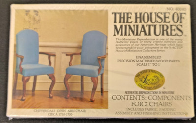 The House of Miniatures 40040 ~ Chippendale Open Arm Chair Circa 1730 - SEALED
