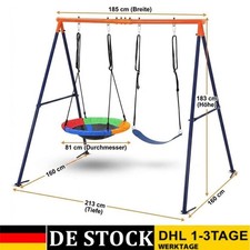 Doppelschaukel mit Gestell Tragkraft 300 kg Schaukelgestell Kinderschaukel