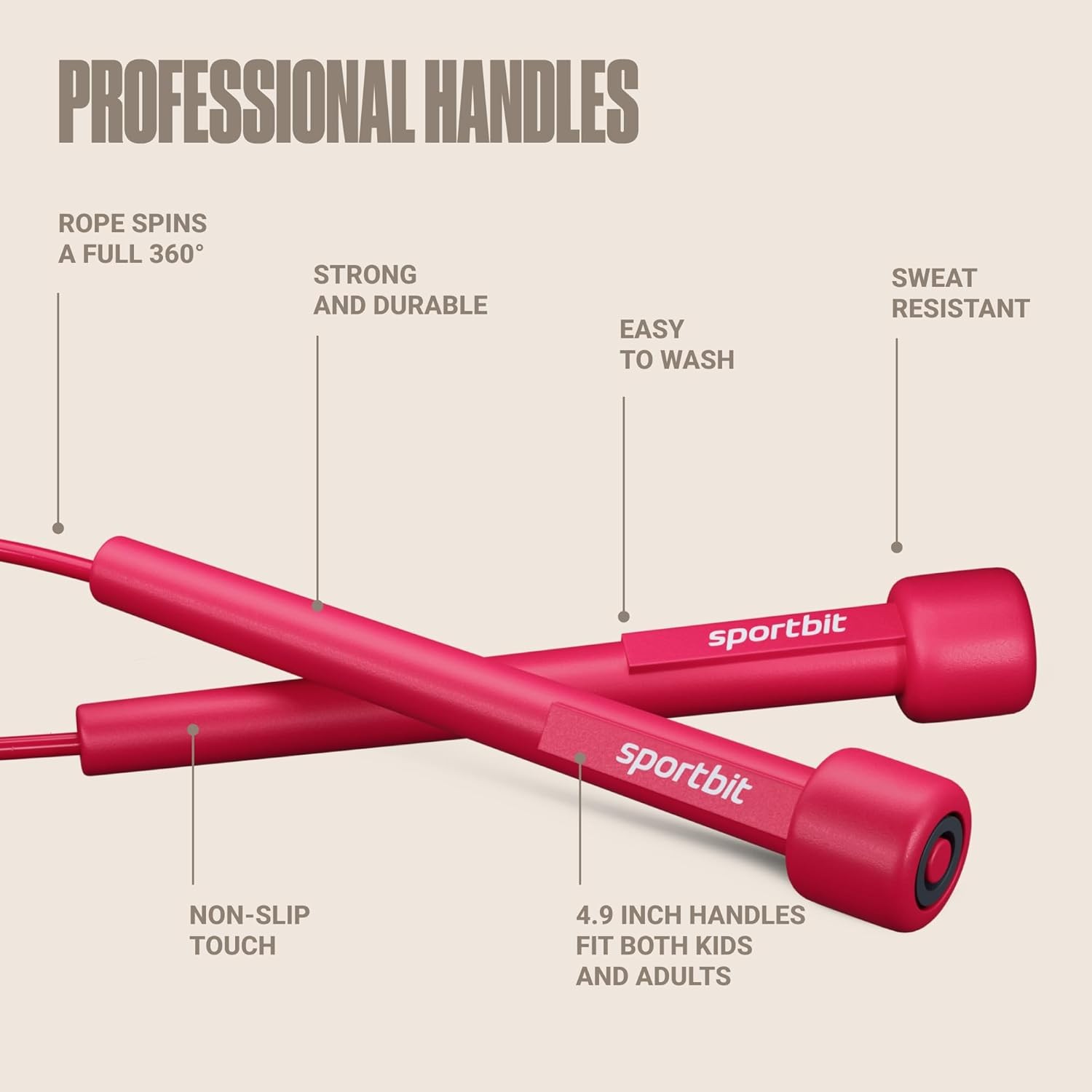 Adjustable Jump Rope for Fitness and Exercise – Skipping Magenta 