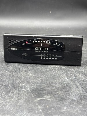 Korg GT-3 Guitar Tuner Black LED Meter Compact for All 6 String And Bass Guitars