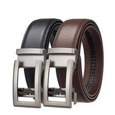 Luxury Genuine Leather Belt Men Women Automatic Buckle Waist Strap for Jeans