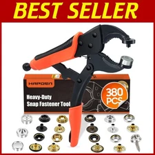 Portable Heavy-Duty Snap Fastener Kit with Adjustable Tool & Snaps Included