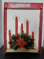 Peerless 5-Staggered Light Christmas Candolier with Halos Vintage #1