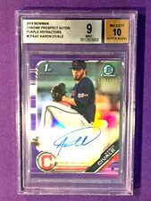 Aaron Civale 2019 Bowman Chrome1st Auto PURPLE Refractor #/250 BGS 9/10 MINT!