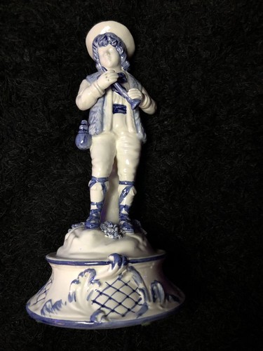 Meiselman Imports Ceramic Italy Italian Boy Figure Blue And White Vintage 9” - Picture 3 of 4
