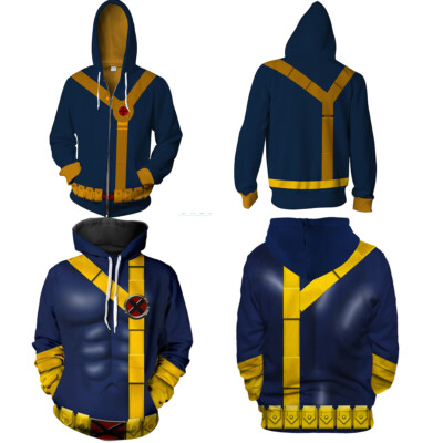 Cosplay The X-Men Cyclops 3D Hoodies Superheld Sweatshirts Jacken Mäntel Kostüme
